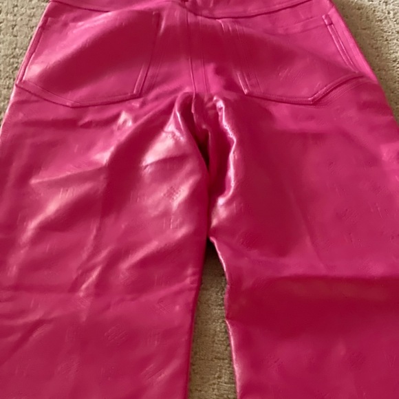 ROTATE Birger Christensen 'Rotie' Monogram Faux Leather Pink Pants 4 Bin 300 - Picture 14 of 16
